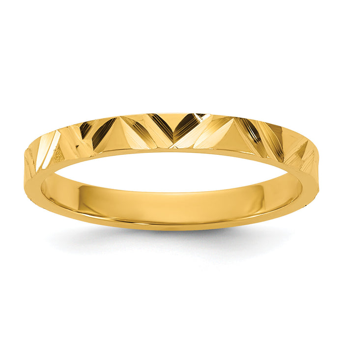 14K Madi K Diamond-cut Zig-Zag Design 2mm Band Baby / Children's Ring-SE3078