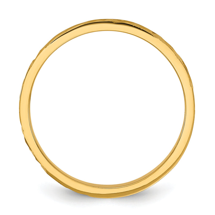 14K Madi K Diamond-cut Design 2mm Band Baby / Children's Ring-SE3083