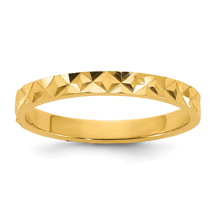 14K Madi K Diamond-cut Design 2mm Band Baby / Children's Ring-SE3083