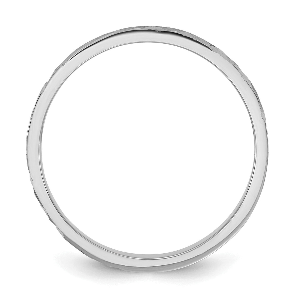 14K White Gold Madi K Diamond-cut Design 2mm Band Baby / Children's Ring-SE3084