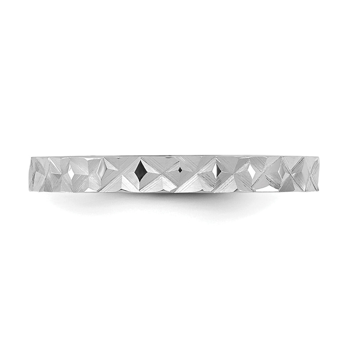 14K White Gold Madi K Diamond-cut Design 2mm Band Baby / Children's Ring-SE3084