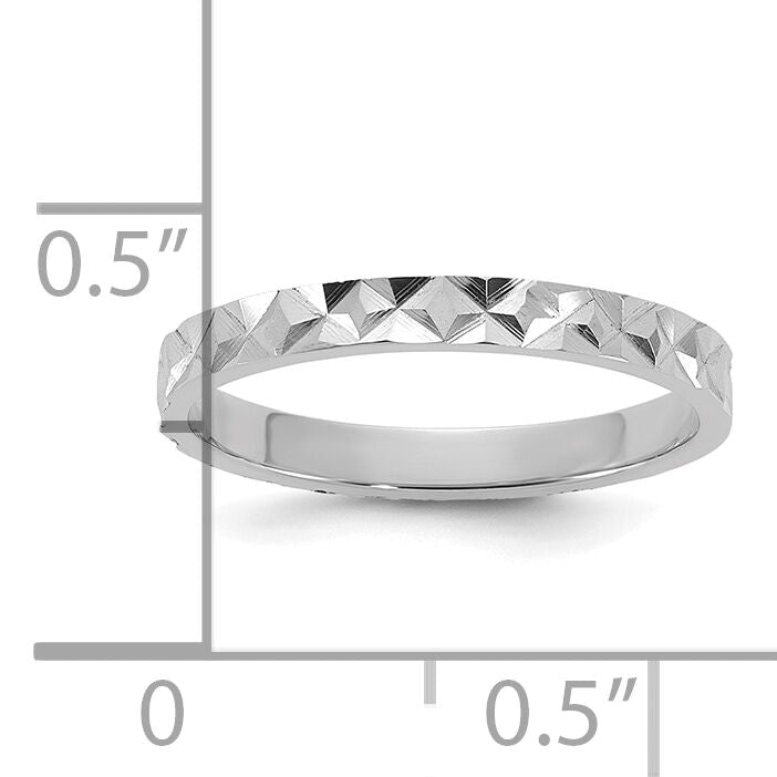 14K White Gold Madi K Diamond-cut Design 2mm Band Baby / Children's Ring-SE3084