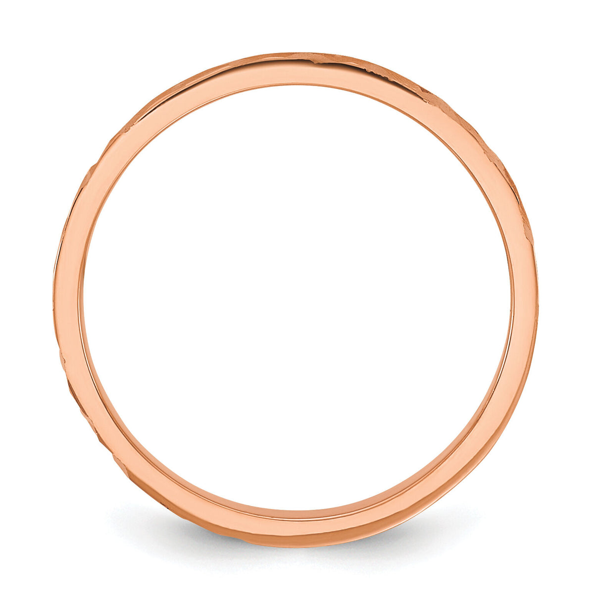 14K Rose Gold Madi K Diamond-cut Design 2mm Band Baby / Children's Ring-SE3085