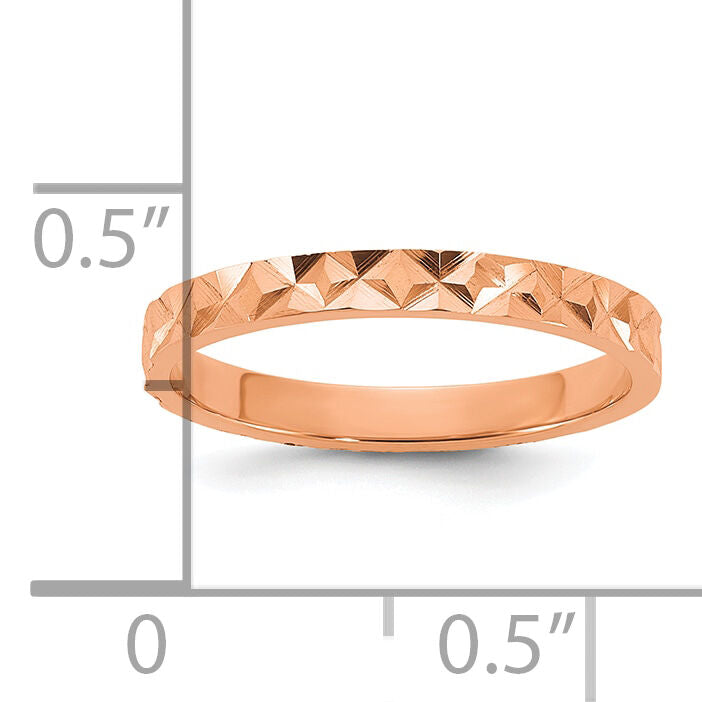 14K Rose Gold Madi K Diamond-cut Design 2mm Band Baby / Children's Ring-SE3085
