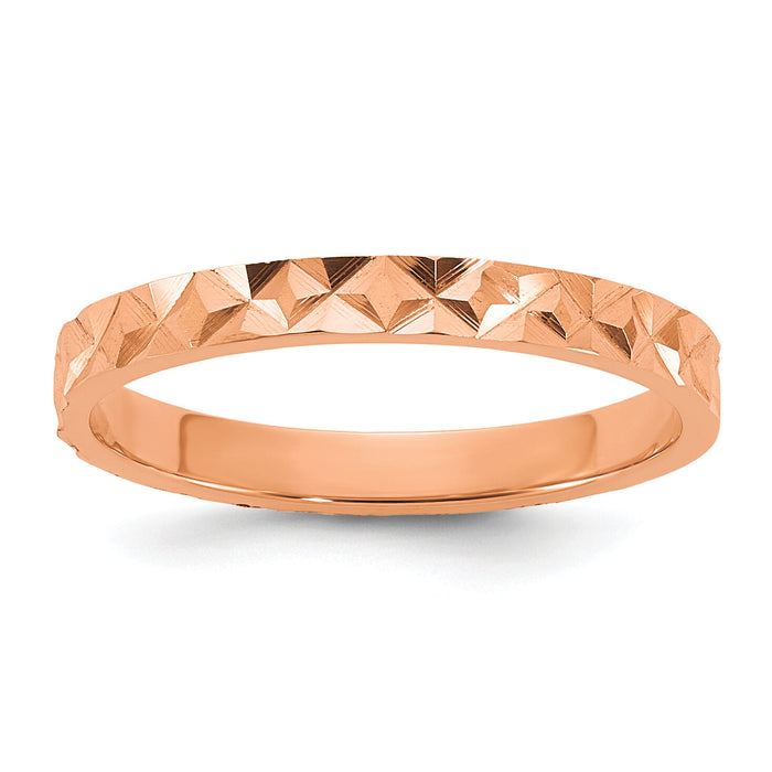 14K Rose Gold Madi K Diamond-cut Design 2mm Band Baby / Children's Ring-SE3085