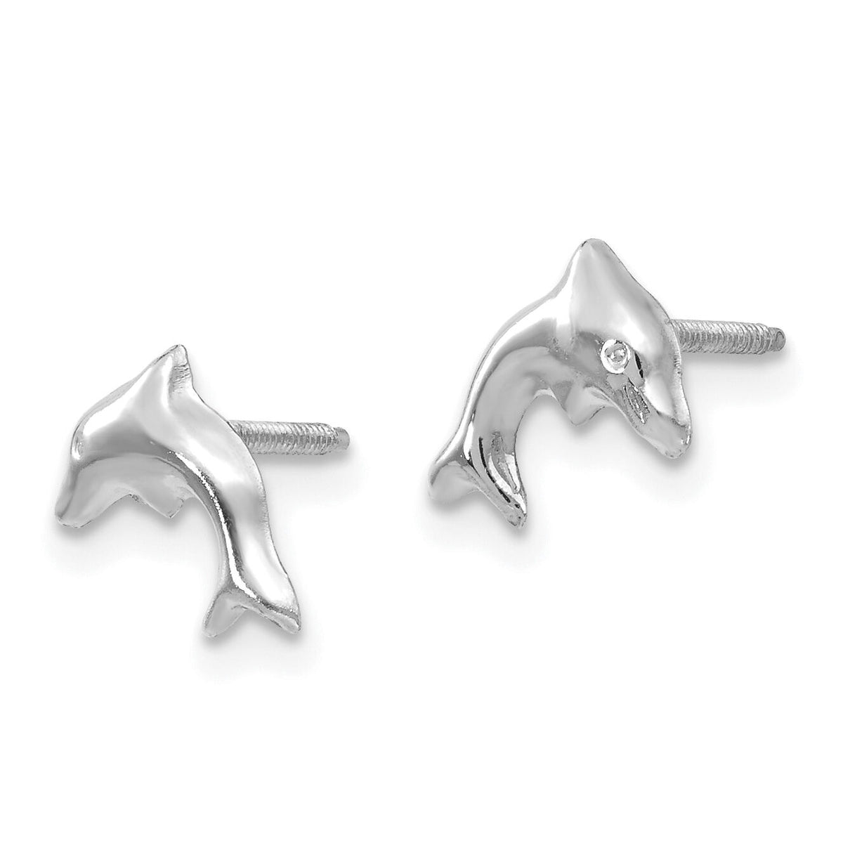 14K White Gold Madi K Sm. Dolphin Earrings-SE310W