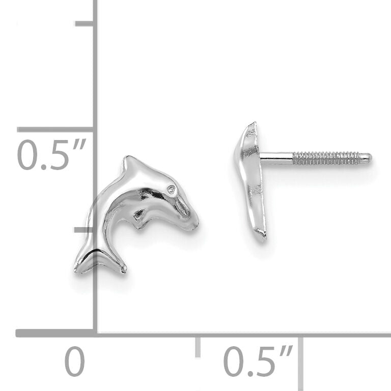 14K White Gold Madi K Sm. Dolphin Earrings-SE310W