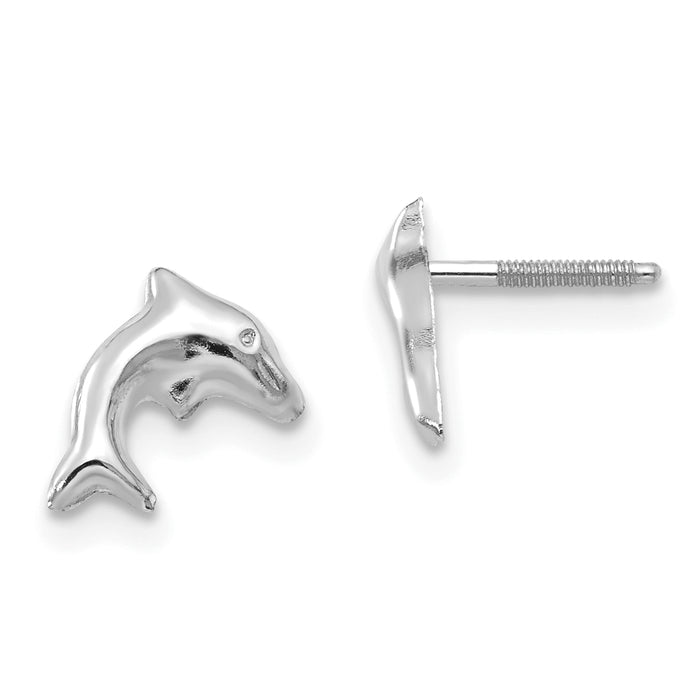 14K White Gold Madi K Sm. Dolphin Earrings-SE310W