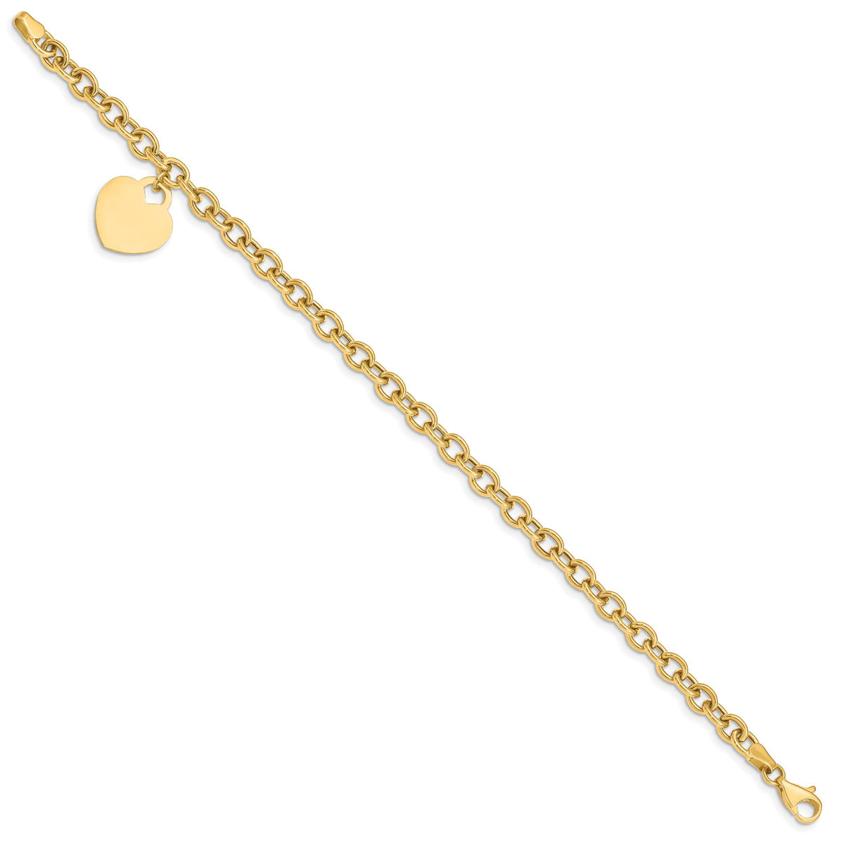 14K Heart Charm Hollow Bracelet-SF1510-8.25