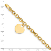 14K Heart Charm Hollow Bracelet-SF1510-7.25