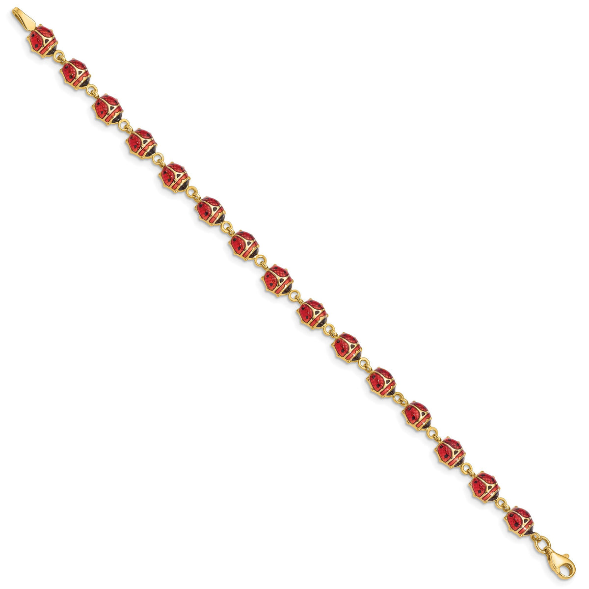14K Enamel and Resin Ladybug Bracelet-SF1518-7