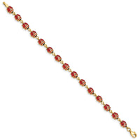 14K Enamel and Resin Ladybug Bracelet-SF1518-7