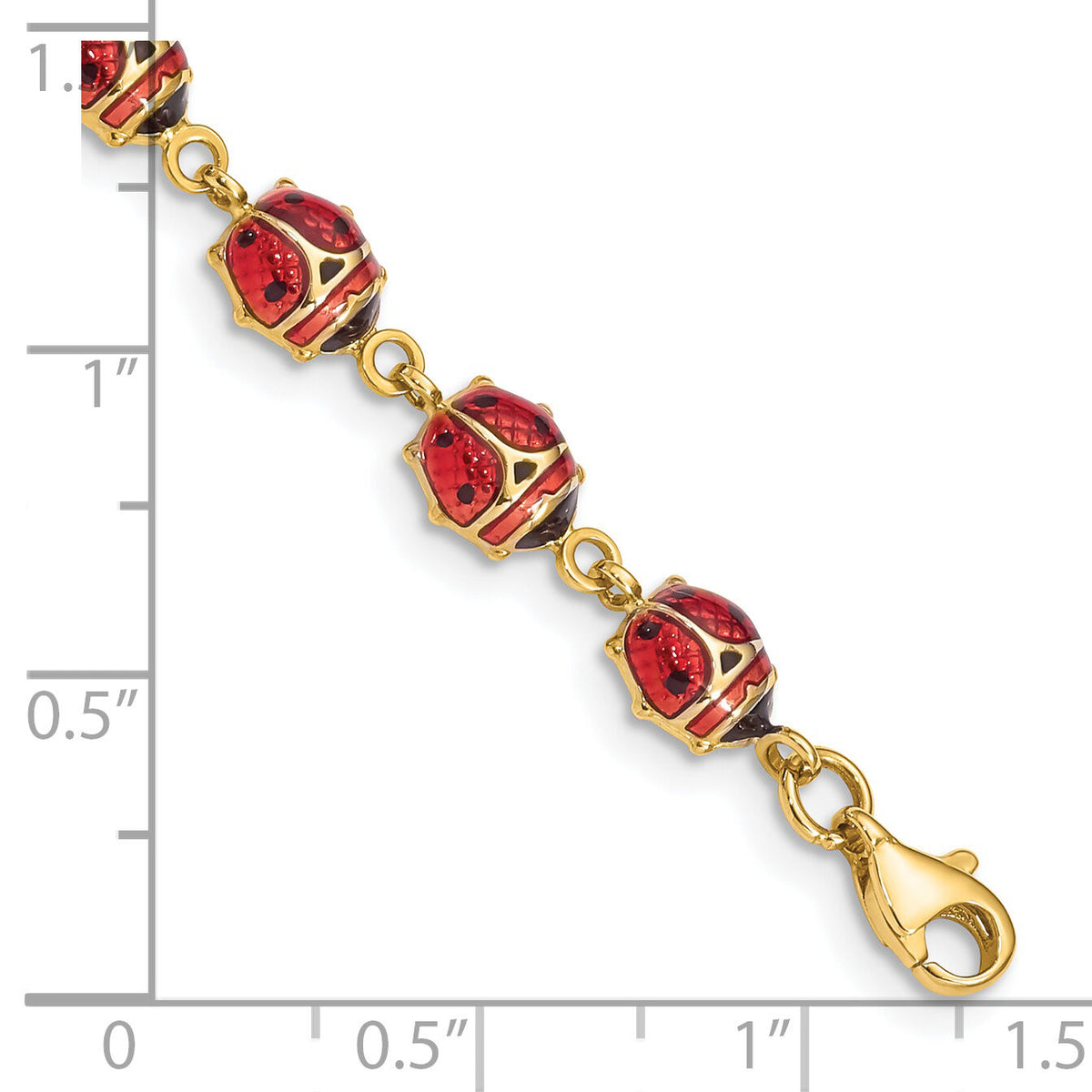 14K Enamel and Resin Ladybug Bracelet-SF1518-7