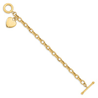 14k Heart Charm Bracelet-SF153-7.5