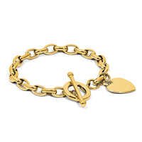 14k Heart Charm Bracelet-SF153-7.5