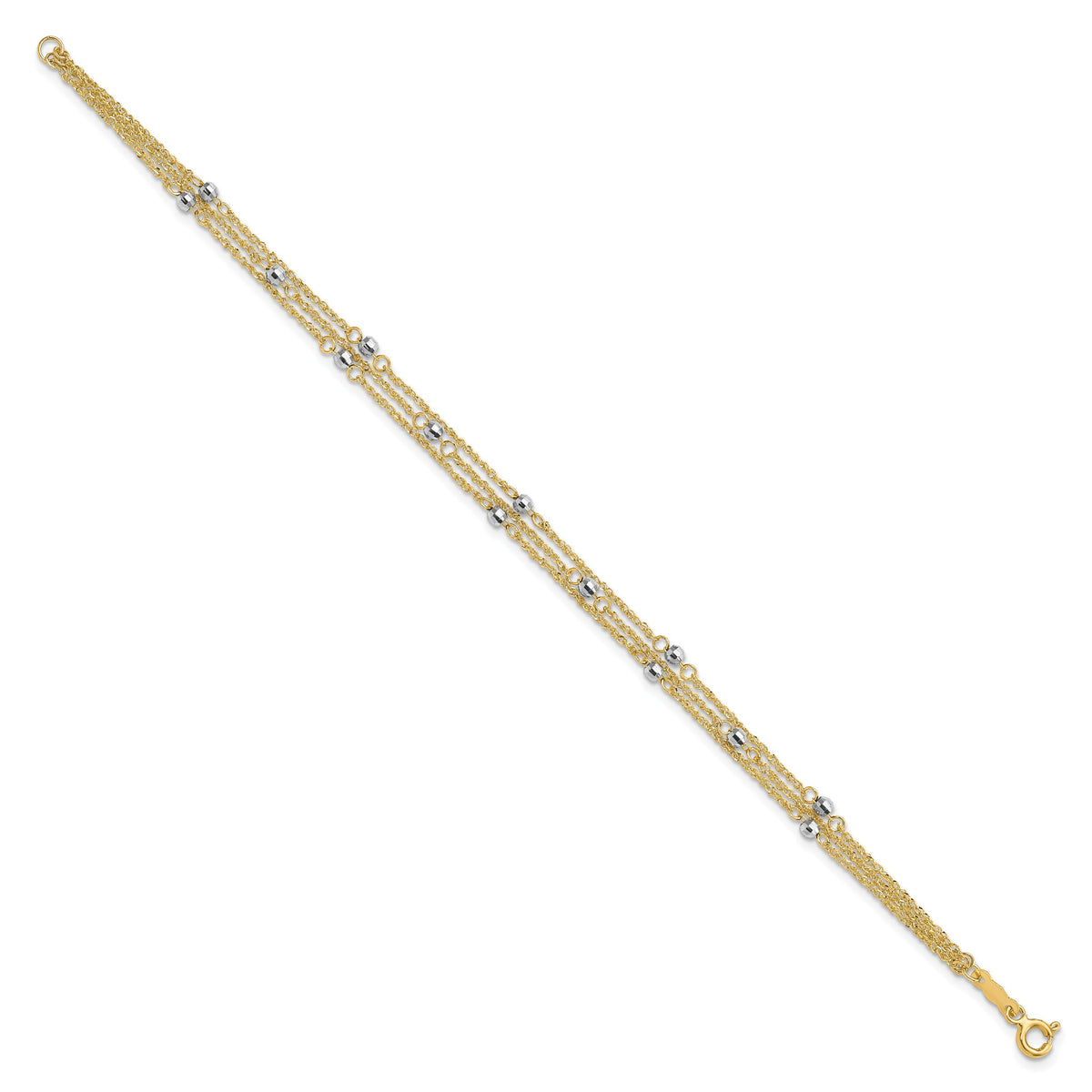14K Two-Tone Triple Strand Bracelet-SF1544-7.25