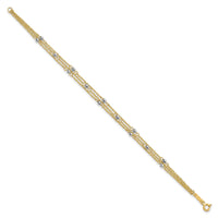 14K Two-Tone Triple Strand Bracelet-SF1544-7.25