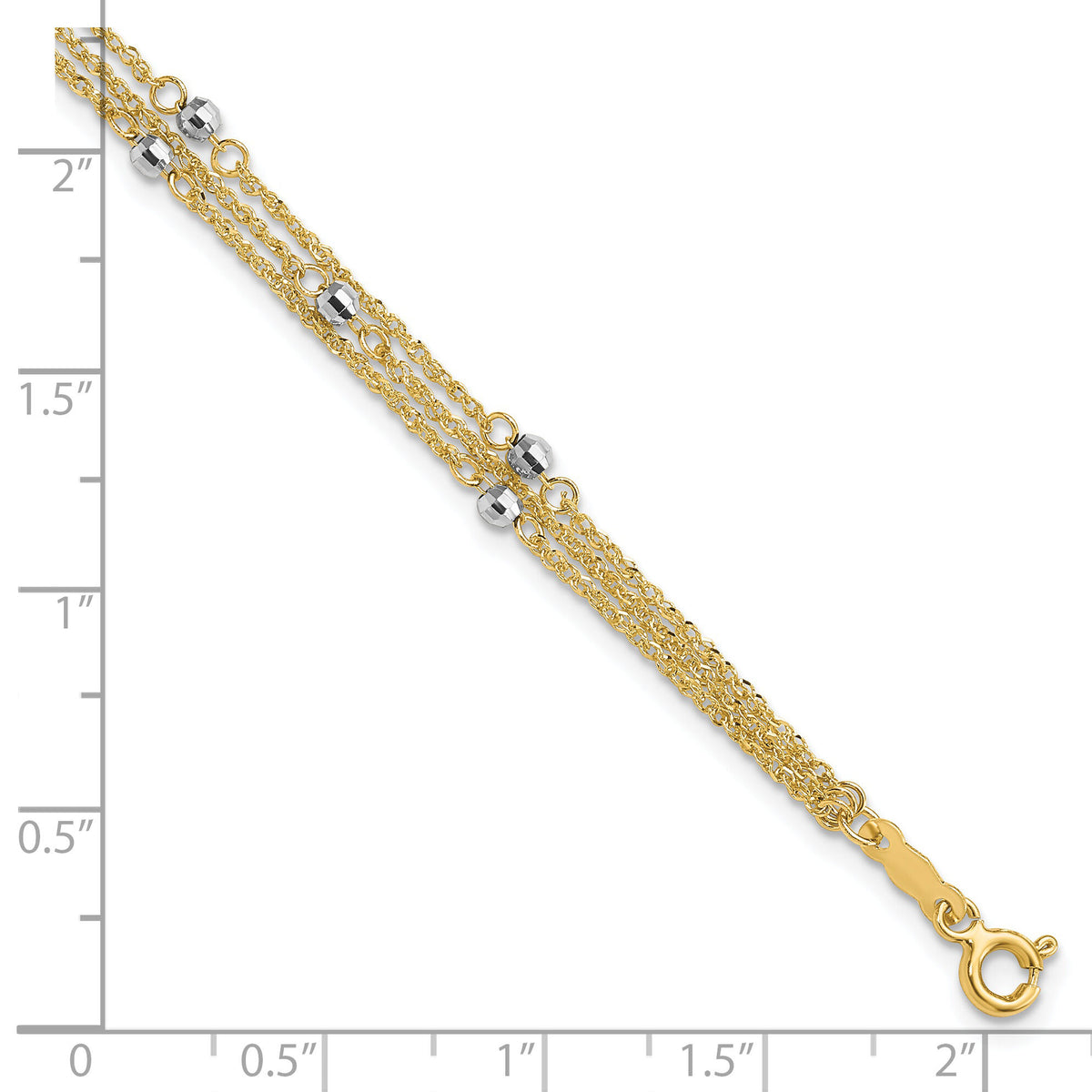 14K Two-Tone Triple Strand Bracelet-SF1544-7.25