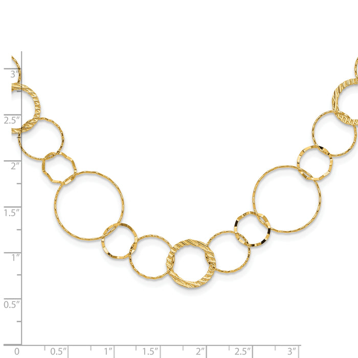 14K Yellow Combo Circle Chain-SF1668-18