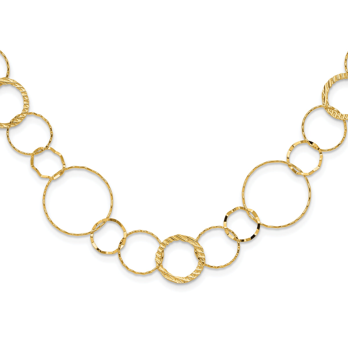 14K Yellow Combo Circle Chain-SF1668-18