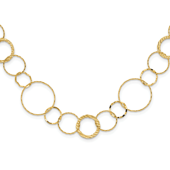 14K Yellow Combo Circle Chain-SF1668-18