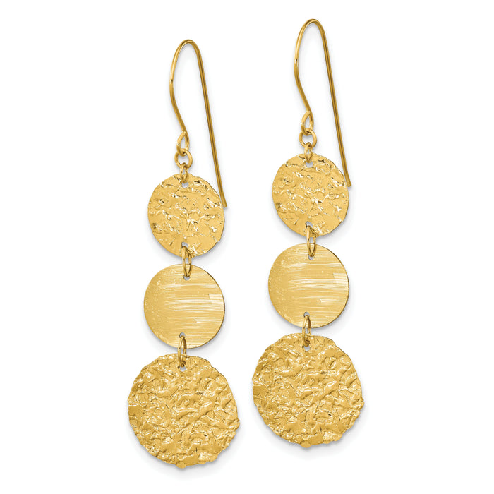 14K 3-Tier Circle Drop Dangle Earring-SF1690