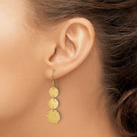 14K 3-Tier Circle Drop Dangle Earring-SF1690