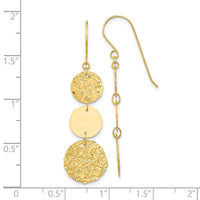 14K 3-Tier Circle Drop Dangle Earring-SF1690