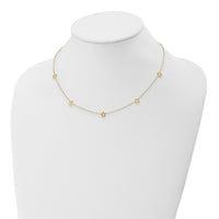 14K Yellow Gold Star w/2in Extension Necklace-SF1724-16