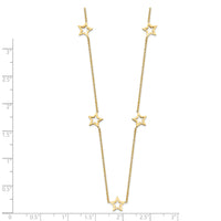 14K Yellow Gold Star w/2in Extension Necklace-SF1724-16