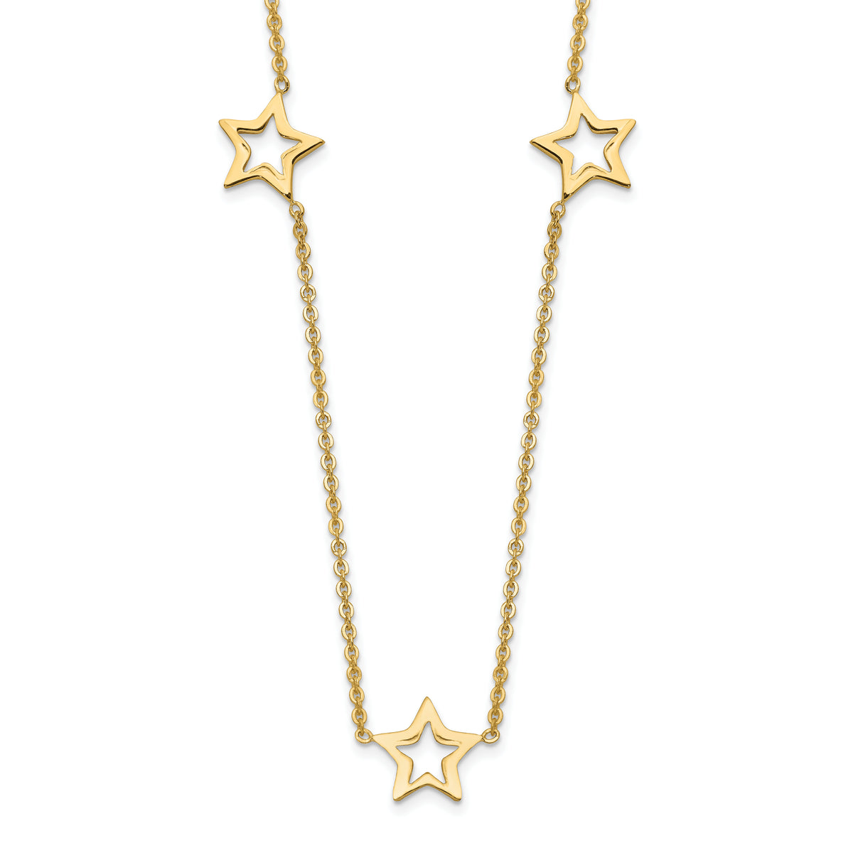 14K Star w/2in Extension 18in Necklace-SF1724-18