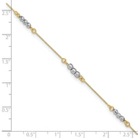 14K Two-Tone Mirror Beaded Bracelet-SF1732-7.25