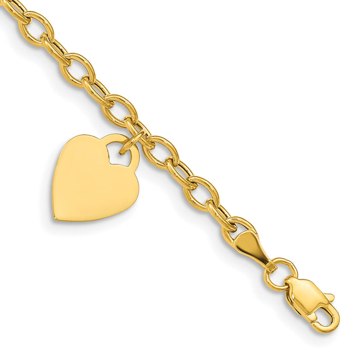 14K Dangle Heart Child's Bracelet-SF1822-6