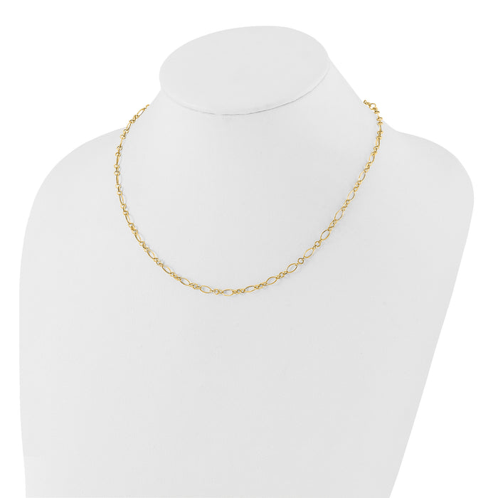 14k Oval Link Necklace-SF1839-18