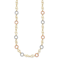 14k Tri-color Circles Necklace-SF1840-18