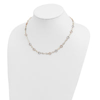 14k Tri-color Circles Necklace-SF1840-18