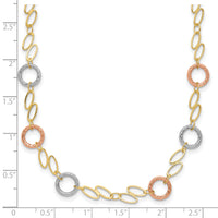 14k Tri-color Circles Necklace-SF1840-18
