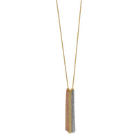 14k Tri-color Dangle Chain with 2in ext Necklace-SF1842-16
