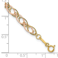14k Two-tone Oval Link Bracelet-SF1843-7.25