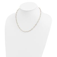 14K Two-Tone Fancy Mirror Bead Necklace-SF1853-18