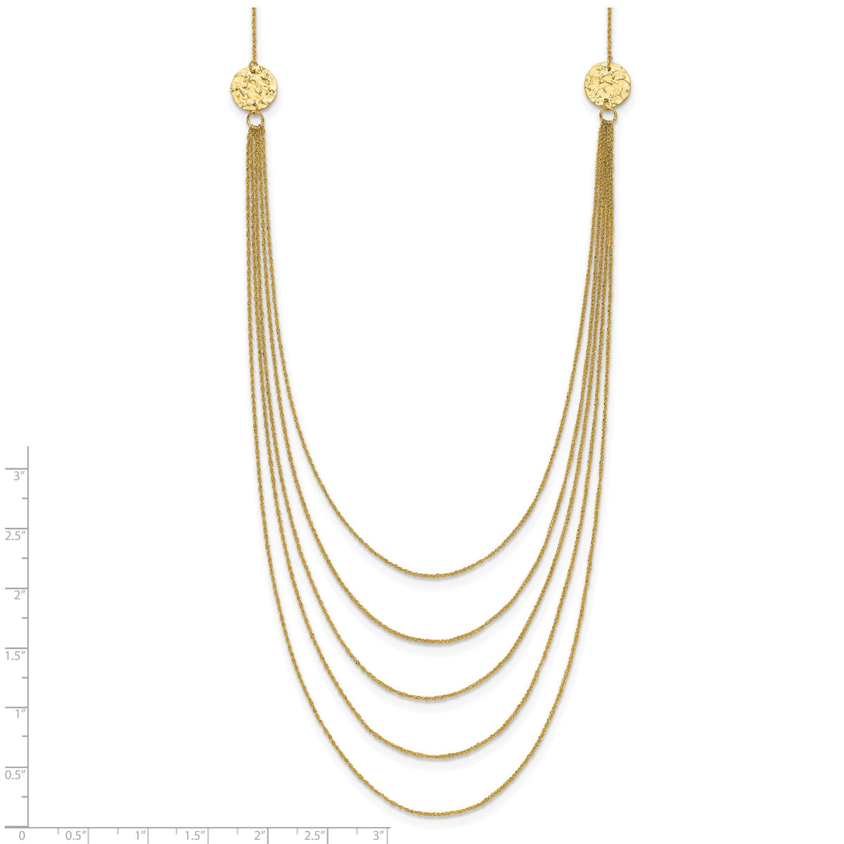 14k Five Strand Necklace-SF1862-18