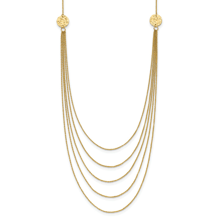 14k Five Strand Necklace-SF1862-18