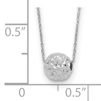 14k White Gold Bead 18in Necklace-SF1873W-18