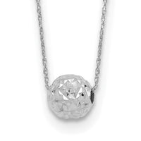 14k White Gold Bead 18in Necklace-SF1873W-18