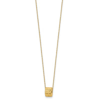 14K Rope Chain w/ Barrel Bead w/ 2in Extension Necklace-SF2061-16