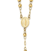 14k 4mm Mirror Beaded Semi-solid Rosary 24 inch Necklace-SF2066-24