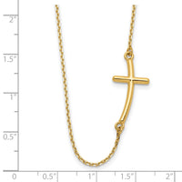 14k Large Sideways Curved Cross Necklace-SF2082-19