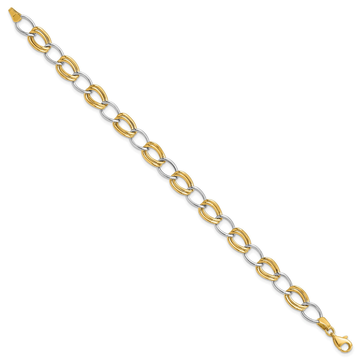 14K Two-Tone Polished Open Link Bracelet-SF2140-7.5