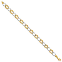 14K Two-Tone Polished Open Link Bracelet-SF2140-7.5