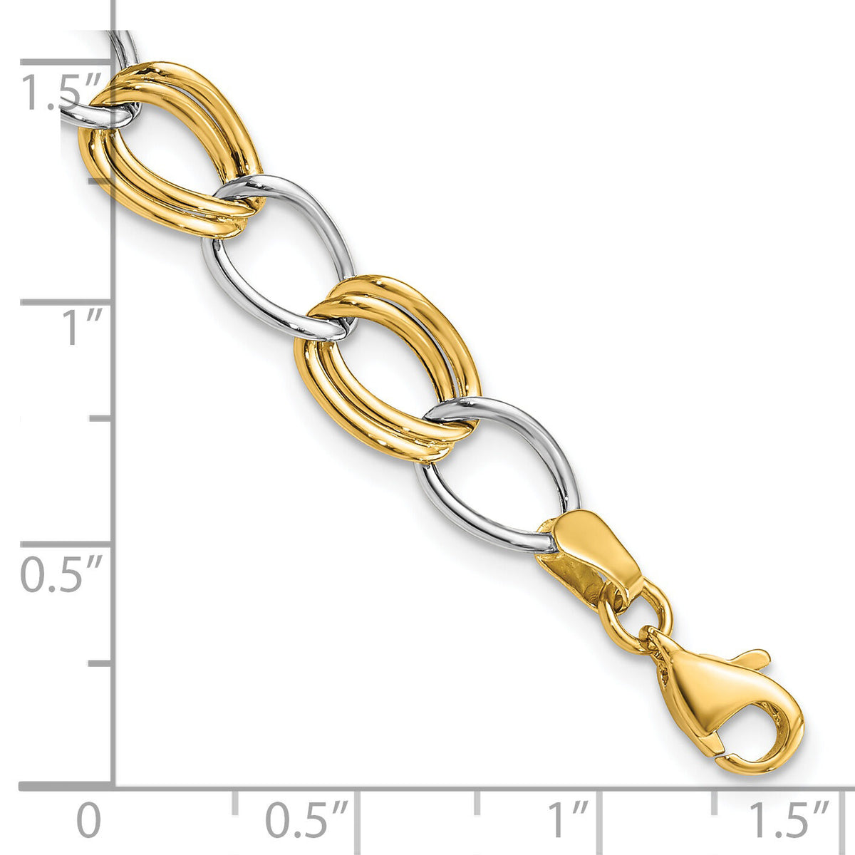 14K Two-Tone Polished Open Link Bracelet-SF2140-7.5